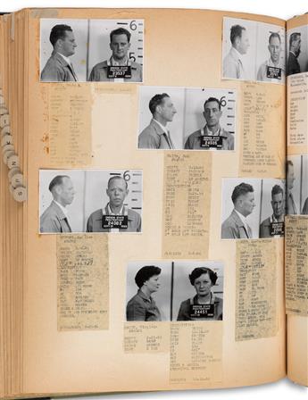 (AMERICAN MUG SHOTS--CRIME LEDGER) An oversized ledger-like album titled Security Dept., with over 500 mug shots from the Oregon St